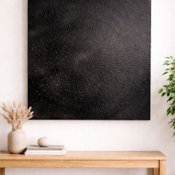 Modern black textured wall art 
