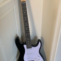 GST Maple Fingerboard Electric Guitar Black 6 String Right Hand Soft Bag Strap 39”