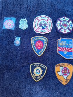 Vintage fireman patches and badges