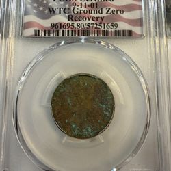 1959 Jamaica 1/2 Penny PCGS Certified 9-11-01 WTC Ground Zero Recovery