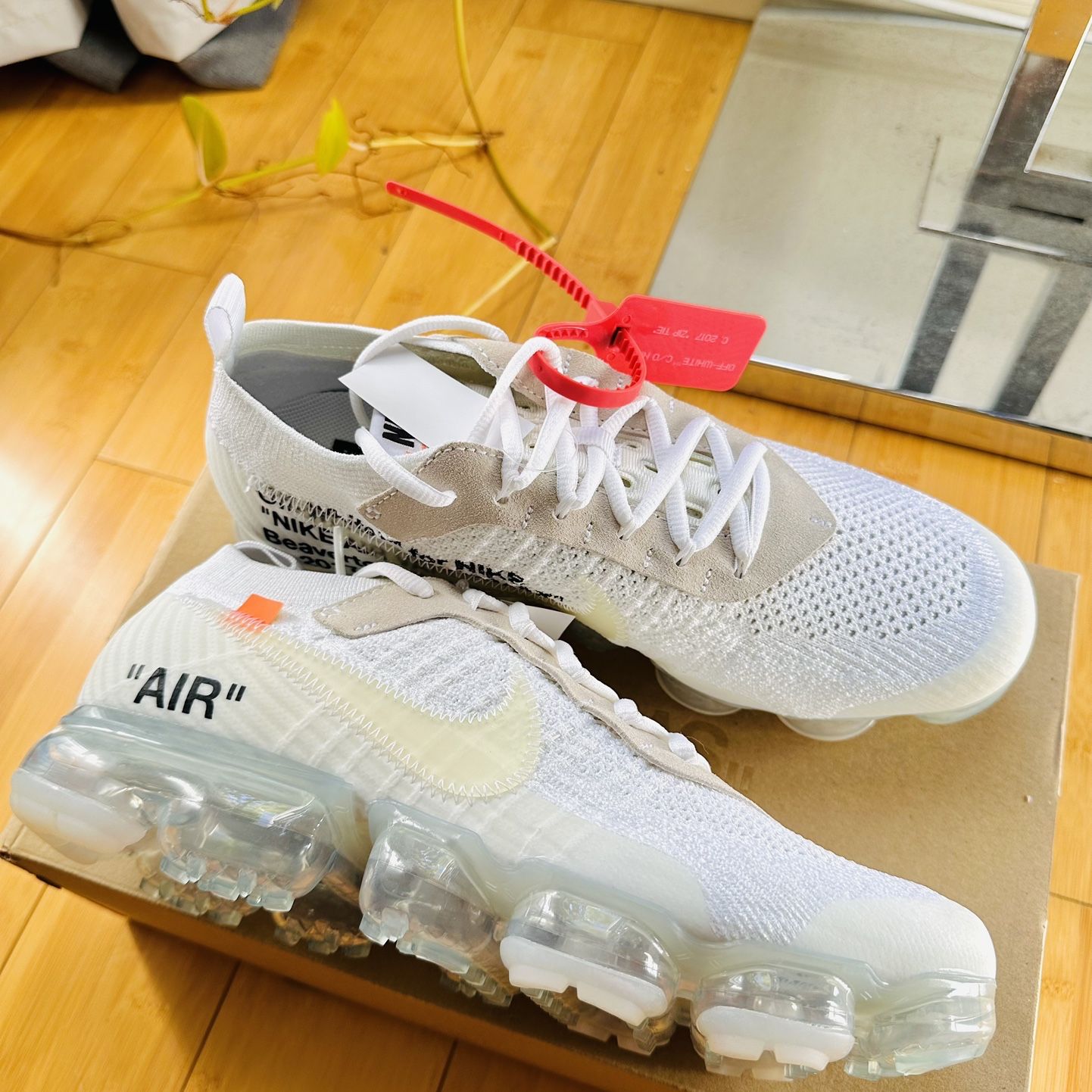 Nike Off White Zip Sneakers With Zip Ties Off White Nike Zip Tie