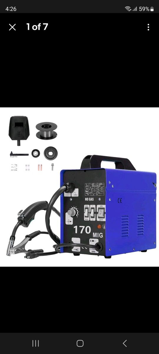 Portable MIG Welder Welding Machine 170 Flux Core Wire AC 110V 80-150A No Gas