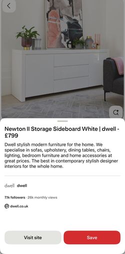 Dwell UK White High Gloss Newton II Sideboard