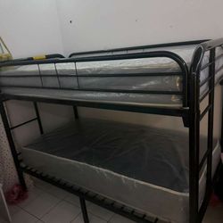 Bunk Bed Twin Over Twin With 2 Mattresses All New Furniture Free Delivery Free Installation