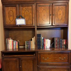 Walnut Computer Desk, File Drawers And Cabinets