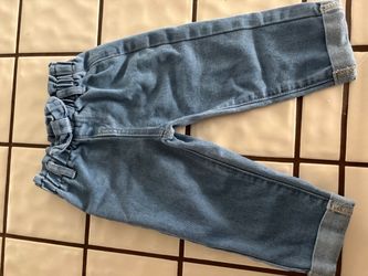 Kids Light Wash Elastic Waist Jeans