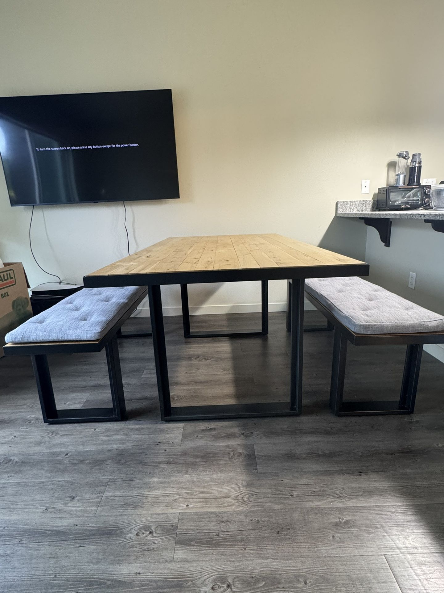 West Elm indoor Dining table + 2 Benches