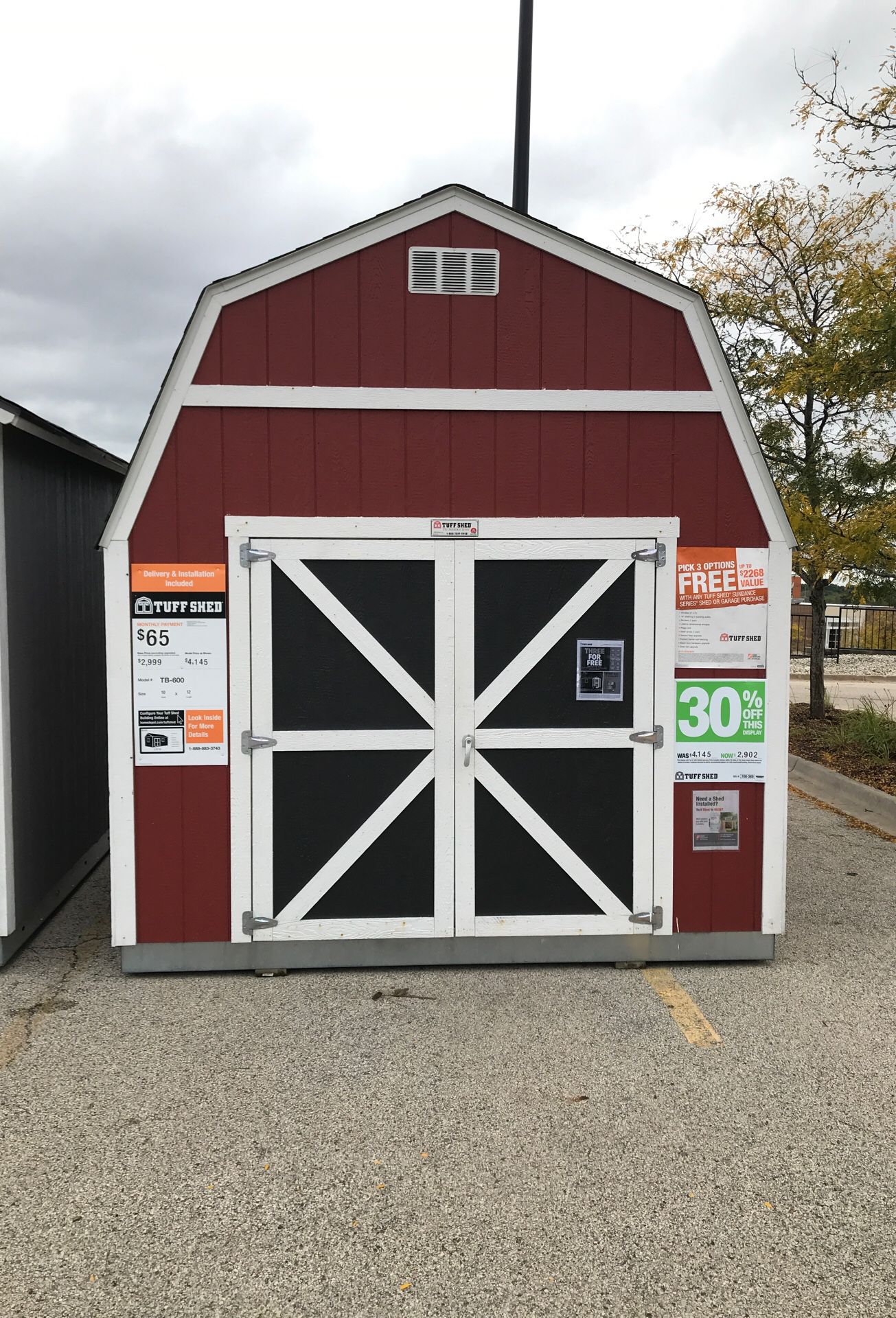 Tuff Shed TB600 10x12 Was:$4145 Now: $2902
