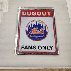 New York NY Mets Baseball Dugout Fans Only Metal Sign 