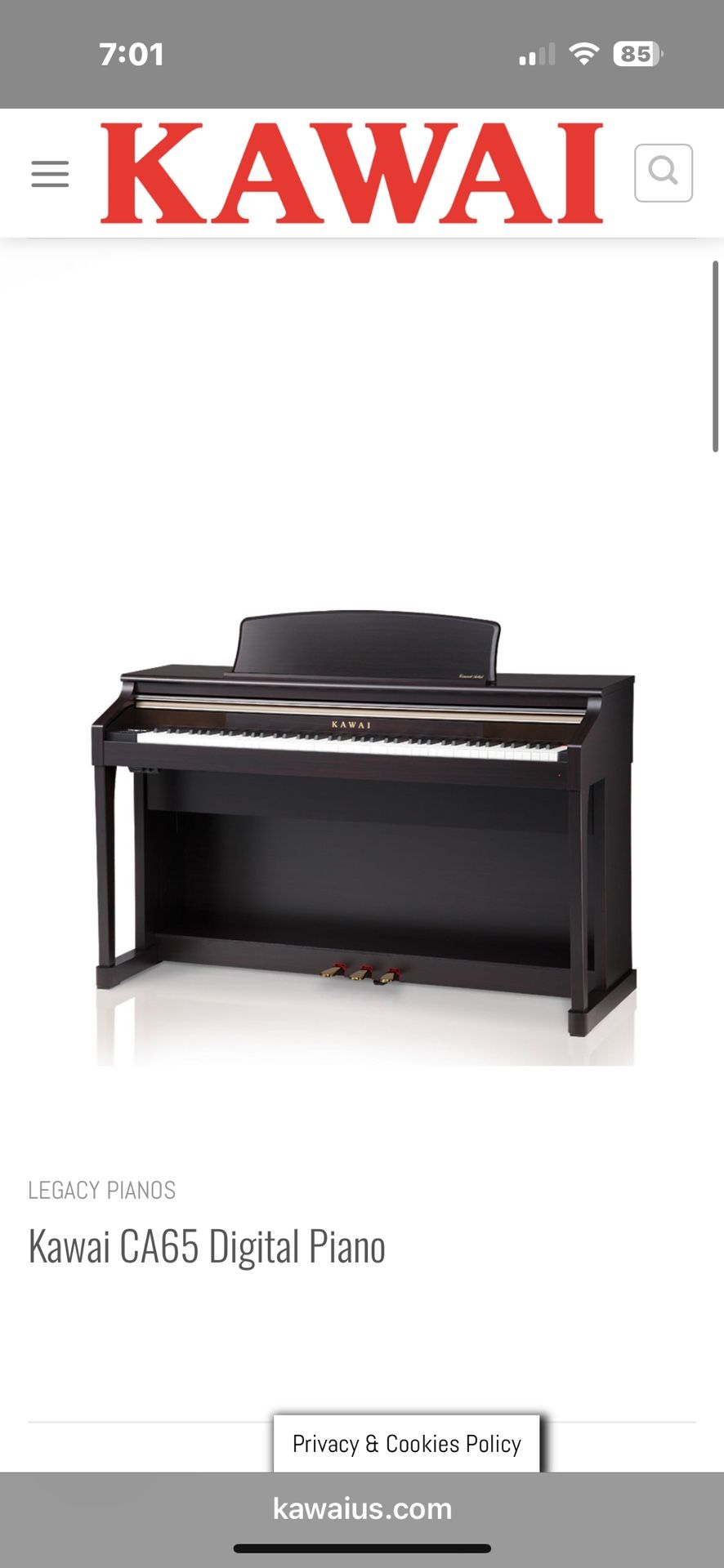 Digital Piano Hardly Used