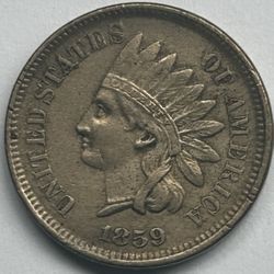 1859 U.S. INDIAN HEAD PENNY CENT 1c COIN (AU-About Uncirculated)