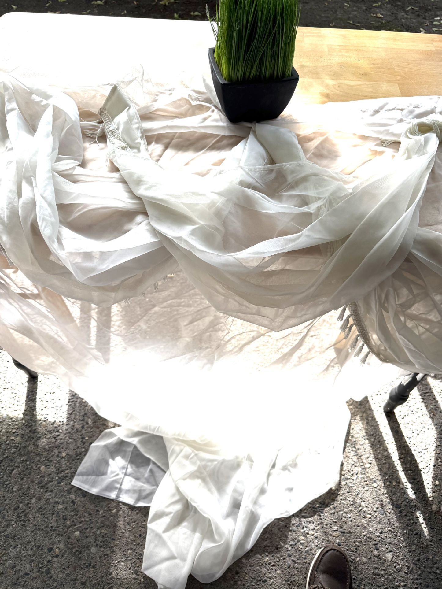 3 White Panel Curtains