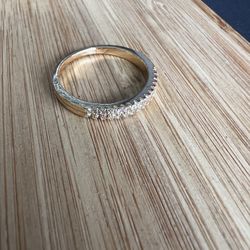 Gold Tone Cubic Zirconia Ring – Size 20