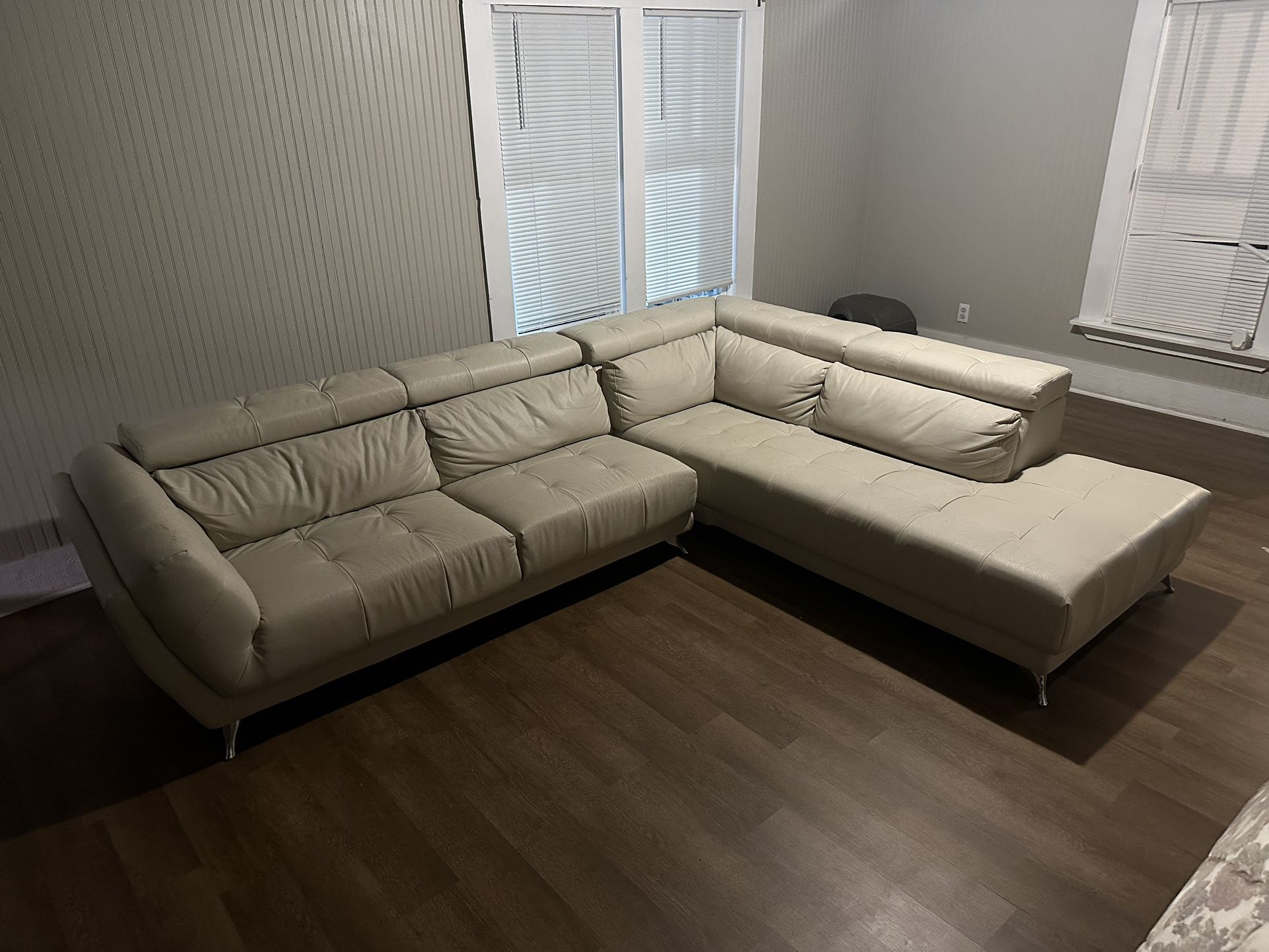 Cream L-shaped Sectional