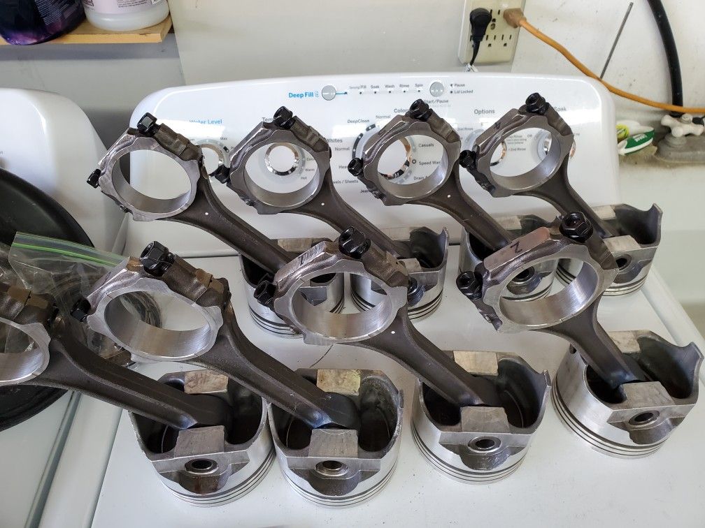 Oldsmobile 455 forged pistons and custom machined rods