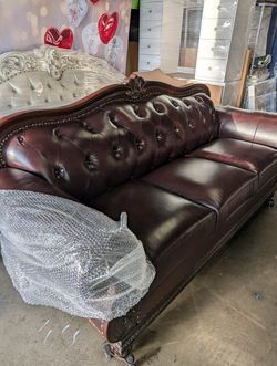 2 large high quality leather sofas