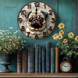 Wall Clock With Pug Image