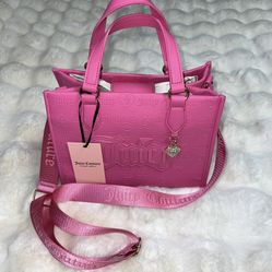 Juicy Couture Hot Pink Mini Logo Embossed Satchel