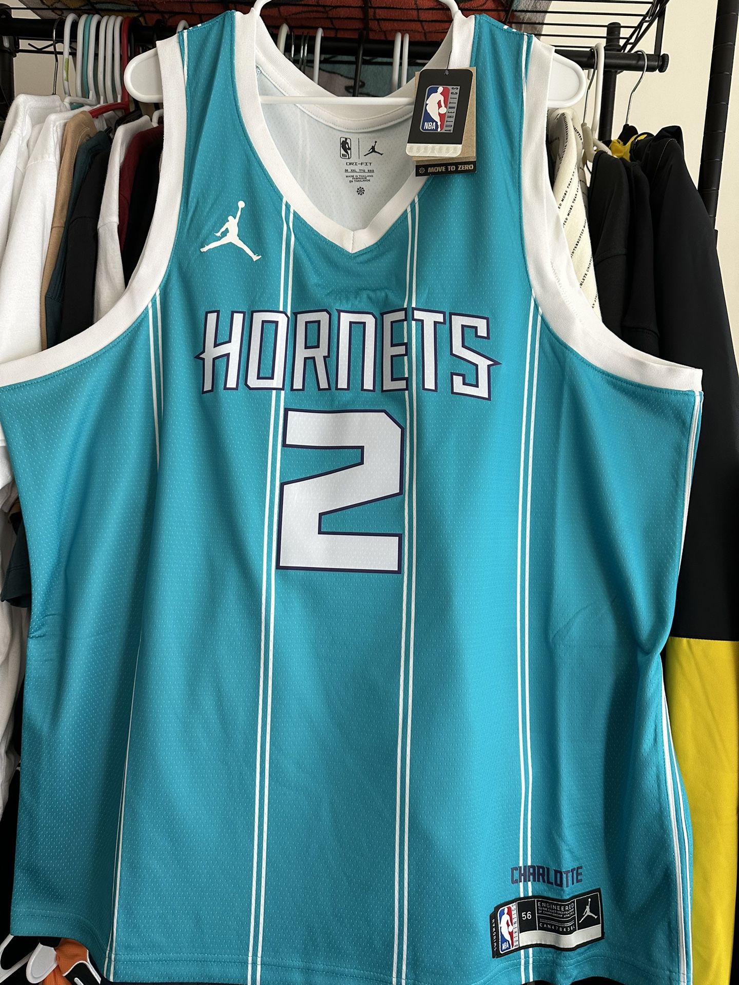 Jordan x  NBA Charlotte Hornets LaMelo Ball Jersey “ Aqua “ Size “2X