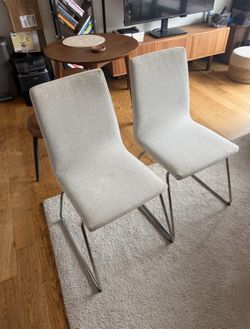 Two (2) LILLÅNÄS Beige Cream Ikea Dining Chairs