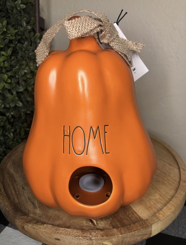 Rae Dunn Gourd HOME Orange Birdhouse - Halloween Thanksgiving All Year Long Home Decor 