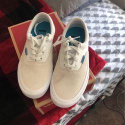 Era Pro (Neon Checker) White/Blue Vans