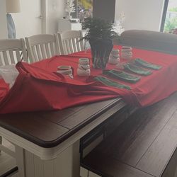 ✨ Farmhouse Counter-Height Dining Set – Like New | Storage Table + Bench + Chairs