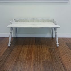 Vintage distressed white side table 