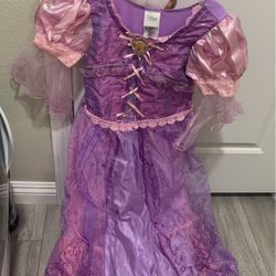 Disney Rapunzel dress Costume With Head Piece Size M (7-8)