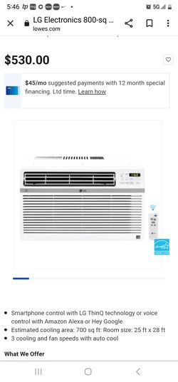 Lg 13000 Btu $125