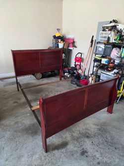 Queen Cherry Sleigh bed frame