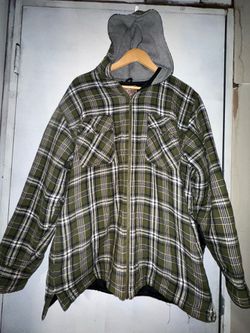 Large Plaid Hooded Flannel Jacket
