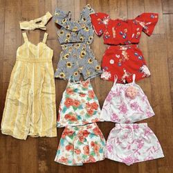 Toddler Baby Girl Cute 5 Outfits Lot Crop Top Shorts Set Size 3T 