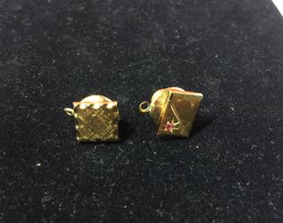 Gold Plated Square Rectangle Earrings