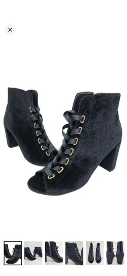 Black Velvet Booties, Ankle Boots