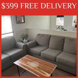 Light gray COUCH SET sectional couch sofa recliner (FREE DELIVERY)