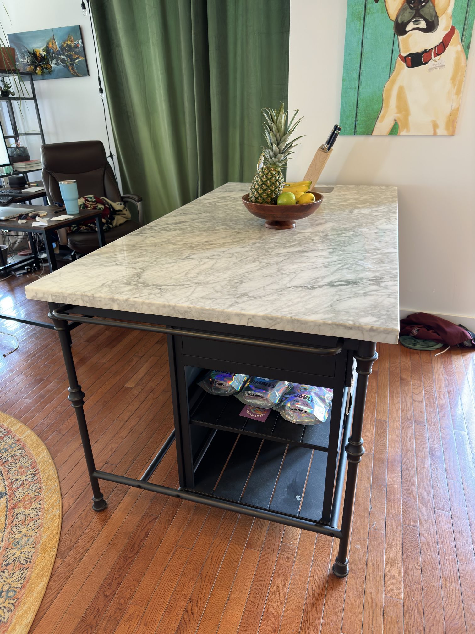 Marble Kitchen Island / Bar Table from Crate & Barrel