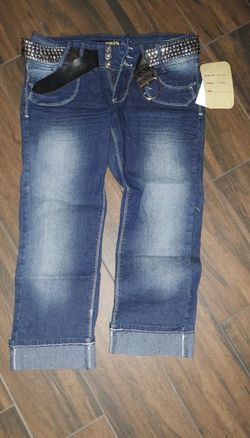 New- Angels Capri Jeans Dark Blue-Six 5