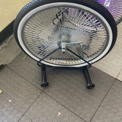 Bicycle wheels 144 spokes chrome purple green gold starting 109. 99.