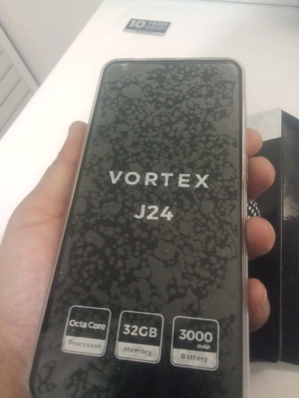 Brand New Vortex Android Phone With Box Charger Comes With A Case As Well It Has Unlimited Talk Text And Data For One Year.