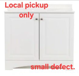 ➿️ Glacier Bay 37 in. Single Sink White Bath Vanity with Cult. Marble Top