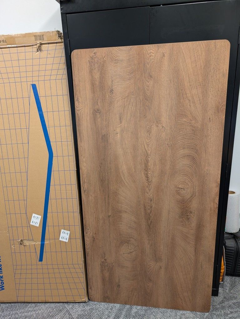 FlexiSpot 63x31 Rustic Oak Chipboard Desktop, Never Used