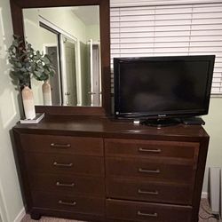 Dresser With Mirror And Night Stand