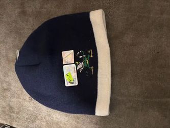 Vintage Starter Blue Beanie with Embroidery Notre Dame