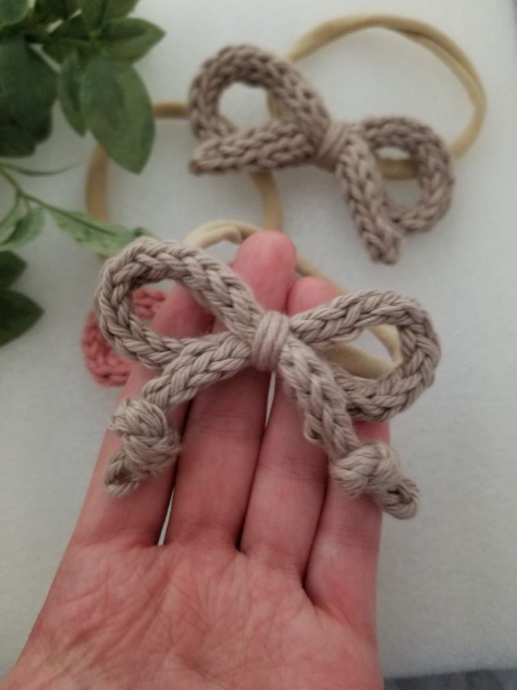 Knitted bow headband Set