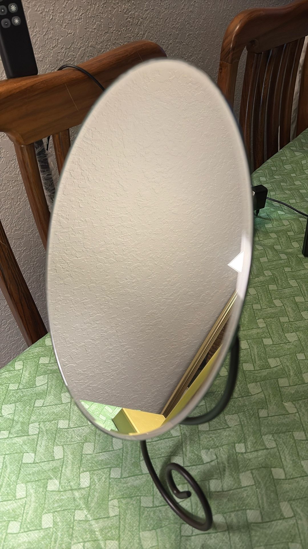 Mirror-tabletop Or Countertop.  Oval Free-standing About 14 1/2” Tall 