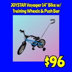 New JOYSTAR Voyager 14" Bike w/ Training Wheels & Push Bar: Njft
