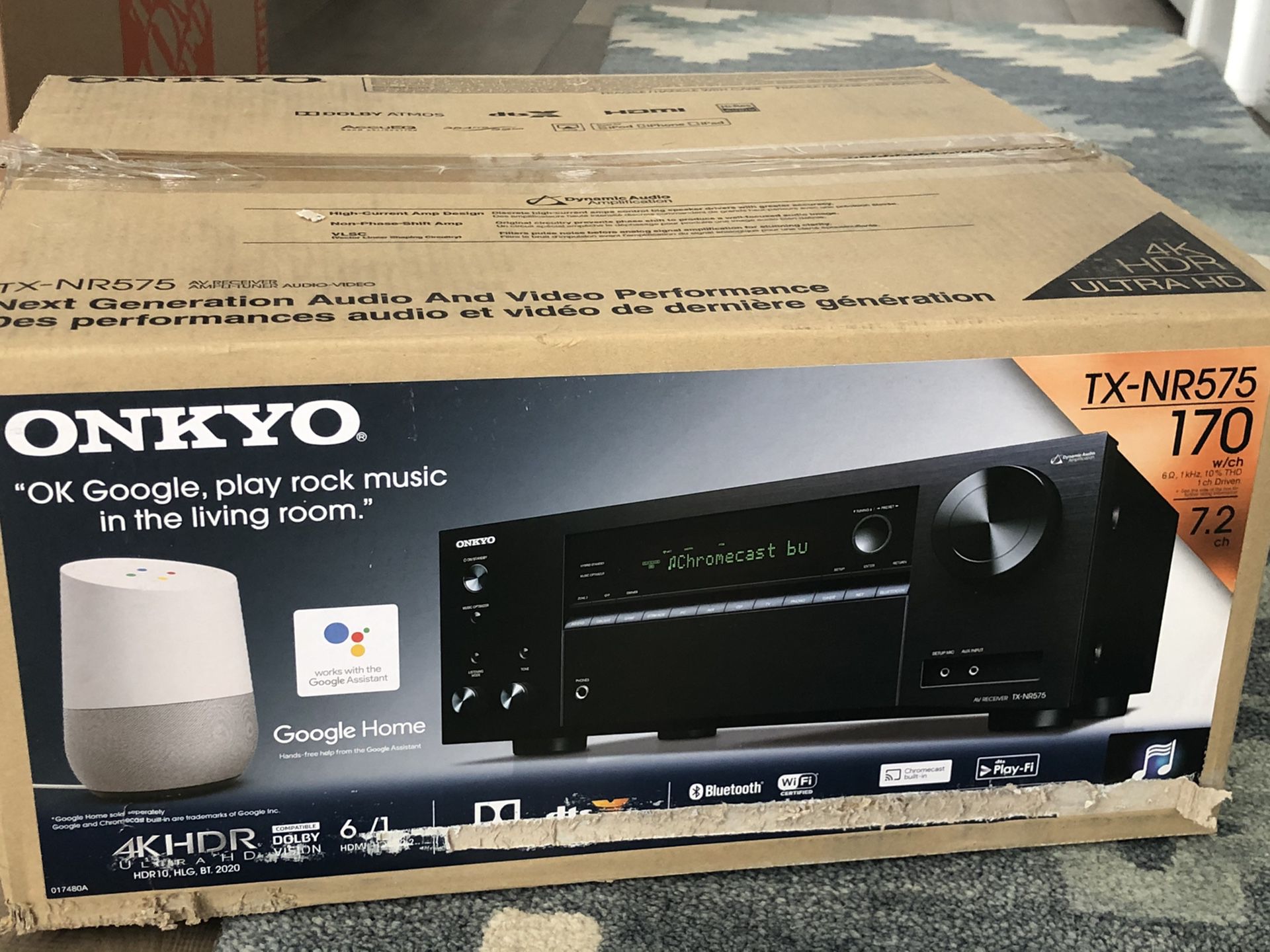 Onkyo Receiver with 7.2 channels with Dolby Atmos