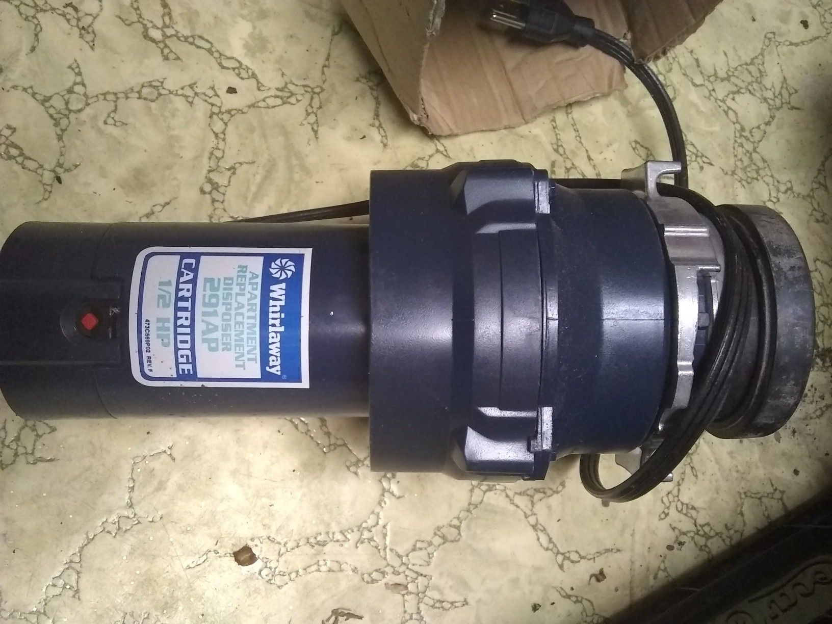 Whirlaway garbage disposal 291ap 1/2 hp
