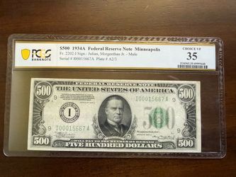 1934  USA $500 dollars  note